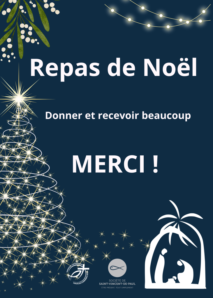 Repas de Noel 2023 Merci Paroisse HouillesCarrières